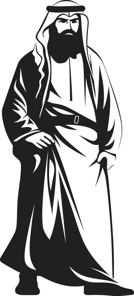 Regal Profile Elegant Vector Logo Design of an Arabic Man Silhouette Cultural Sovereignty Black Icon Showcasing Arabic Man Logo Design in Vector