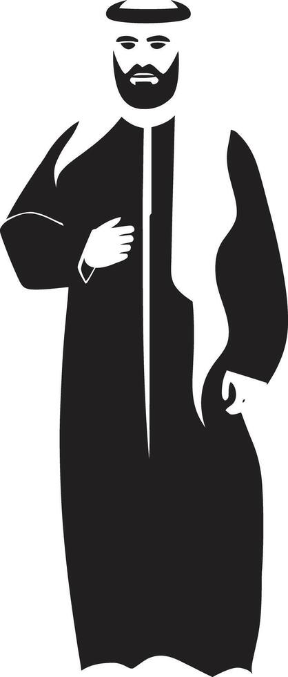 Cultural Sovereignty Sleek Vector Logo Design of an Arabic Man Silhouette Sartorial Nobility Elegant Emblem with Black Vector Logo of Arabic Man