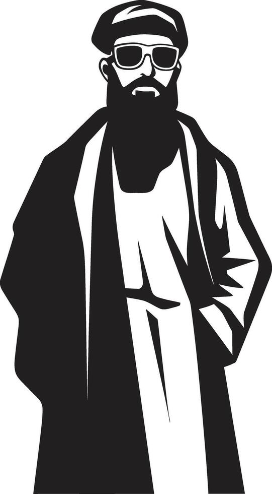 silueta de gracia negro icono de un Arábica hombre en vector logo diseño noble tradiciones pulcro vector logo diseño con Arábica hombre silueta