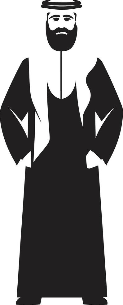 Cultural Elegance Vector Black Logo Showcasing Arabic Man in Elegant Style Arabian Elegance Sleek Icon Featuring Arabic Man in Vector Logo Design