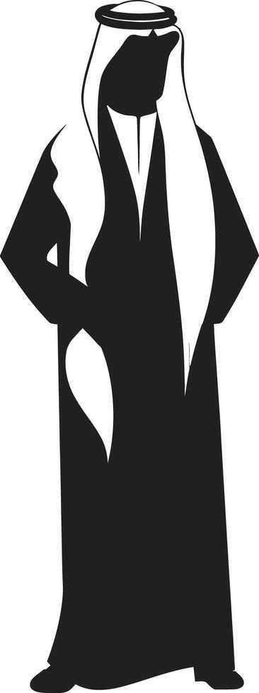 Cultural Elegance Sleek Black Icon Depicting Arabic Man in Vector Arabian Elegance Vector Logo with Black Icon of an Arabic Man