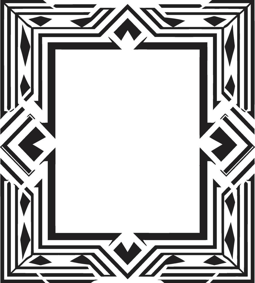 Eternal Glamour Monochromatic Emblem Showcasing Art Deco Frame in Vector Deco Elegance Sleek Vector Logo Design with Art Deco Frame