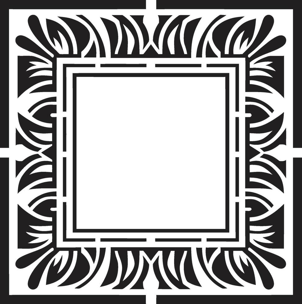 eterno belleza negro emblema con Arte deco marco en monocromo lujo fusión vector logo diseño de elegante negro icono con Arte deco marco