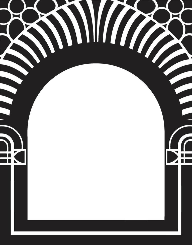 Vintage Opulence Elegant Vector Logo Featuring Art Deco Frame Design Timeless Beauty Black Emblem with Art Deco Frame in Monochrome