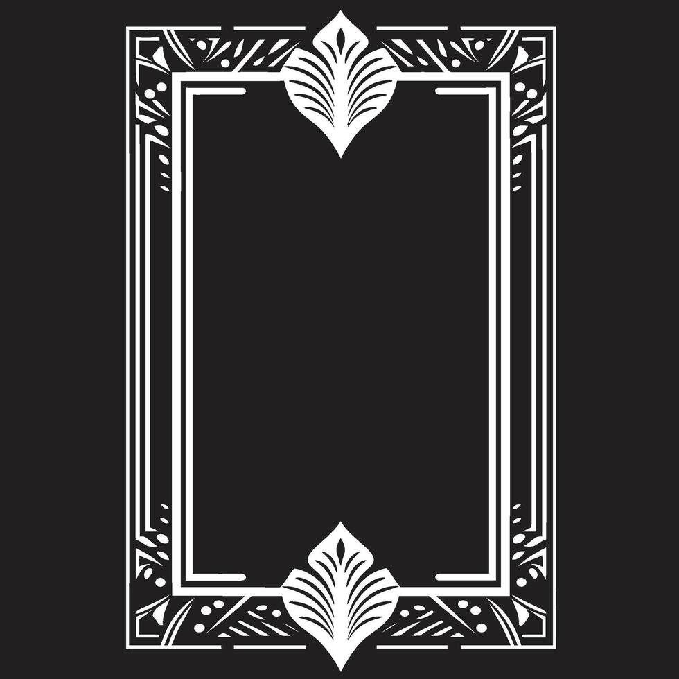 Symmetry Refined Monochromatic Emblem with Art Deco Frame in Vector Deco Essence Sleek Vector Logo Design of Black Art Deco Frame