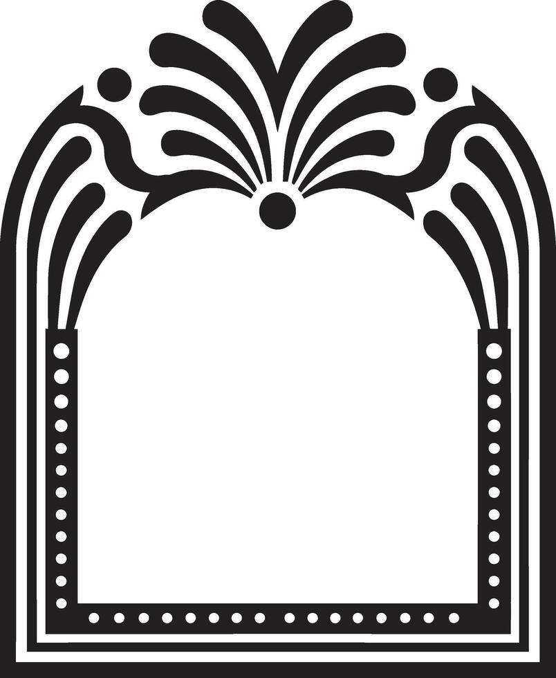 Luxury Fusion Sleek Vector Logo Design with Art Deco Frame Artistry Unveiled Black Emblem Showcasing Art Deco Frame in Monochrome