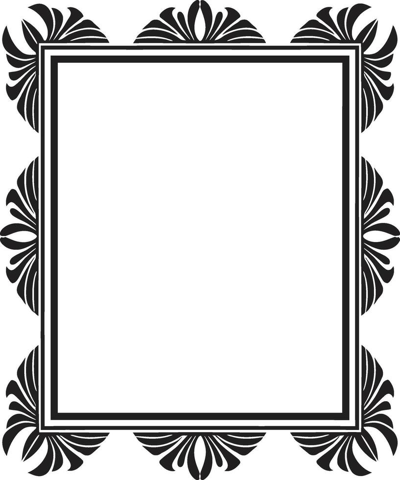 Deco Essence Sleek Vector Logo Design of Black Art Deco Frame Eternal Glamour Elegant Icon Showcasing Art Deco Frame in Vector