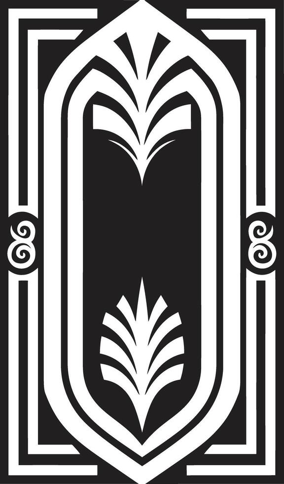 Clásico opulencia monocromo emblema con Arte deco marco en vector eterno belleza negro icono ilustrando Arte deco marco en vector