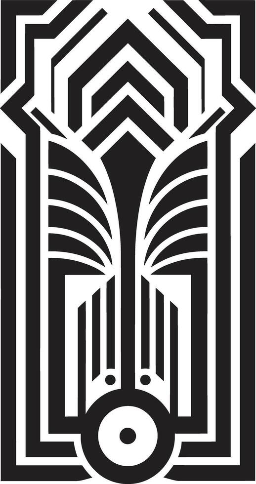 Luxury Fusion Vector Logo Design of Elegant Black Icon with Art Deco Frame Artistry Unveiled Monochromatic Emblem with Art Deco Frame in Vector