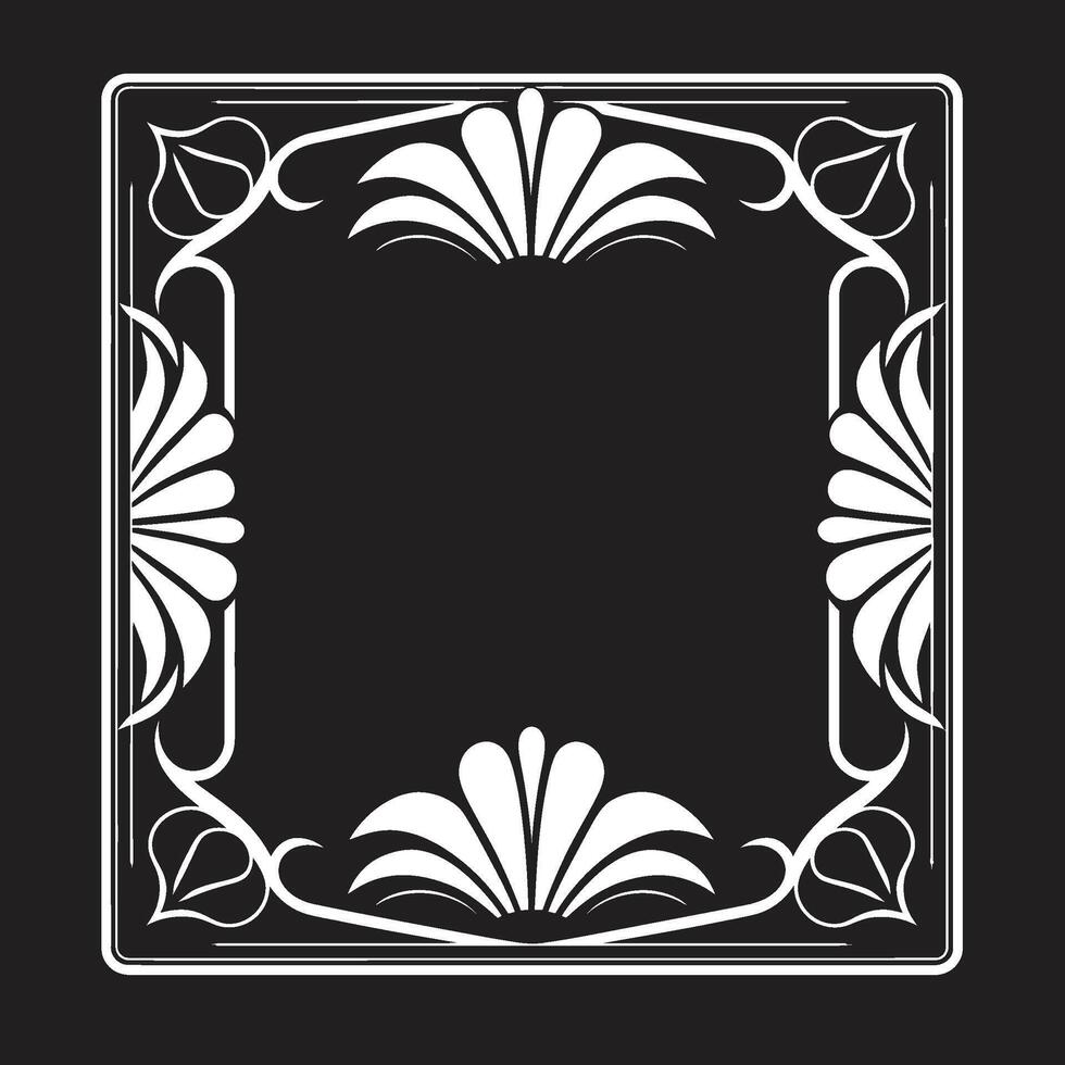 Deco Elegance Sleek Icon Showcasing Art Deco Frame in Vector Glamorous Lines Elegant Vector Logo Featuring Art Deco Frame Design