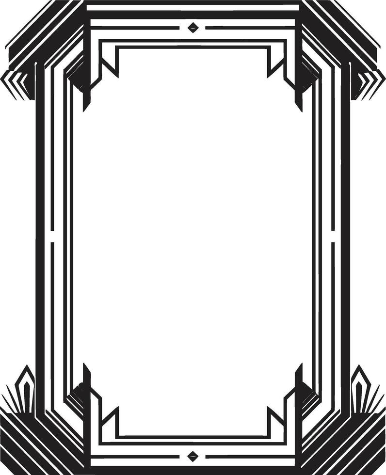 Timeless Beauty Vector Logo Design with Art Deco Frame in Black Luxury Fusion Black Icon Showcasing Art Deco Frame in Vector