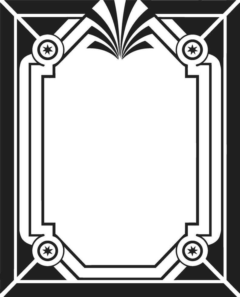 Deco Elegance Sleek Icon Showcasing Art Deco Frame in Vector Glamorous Lines Elegant Vector Logo Featuring Art Deco Frame Design