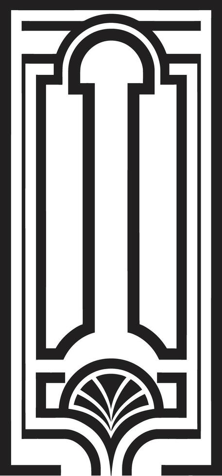 Deco Elegance Black Emblem Featuring Art Deco Frame in Vector Glamorous Lines Monochromatic Vector Logo with Art Deco Frame