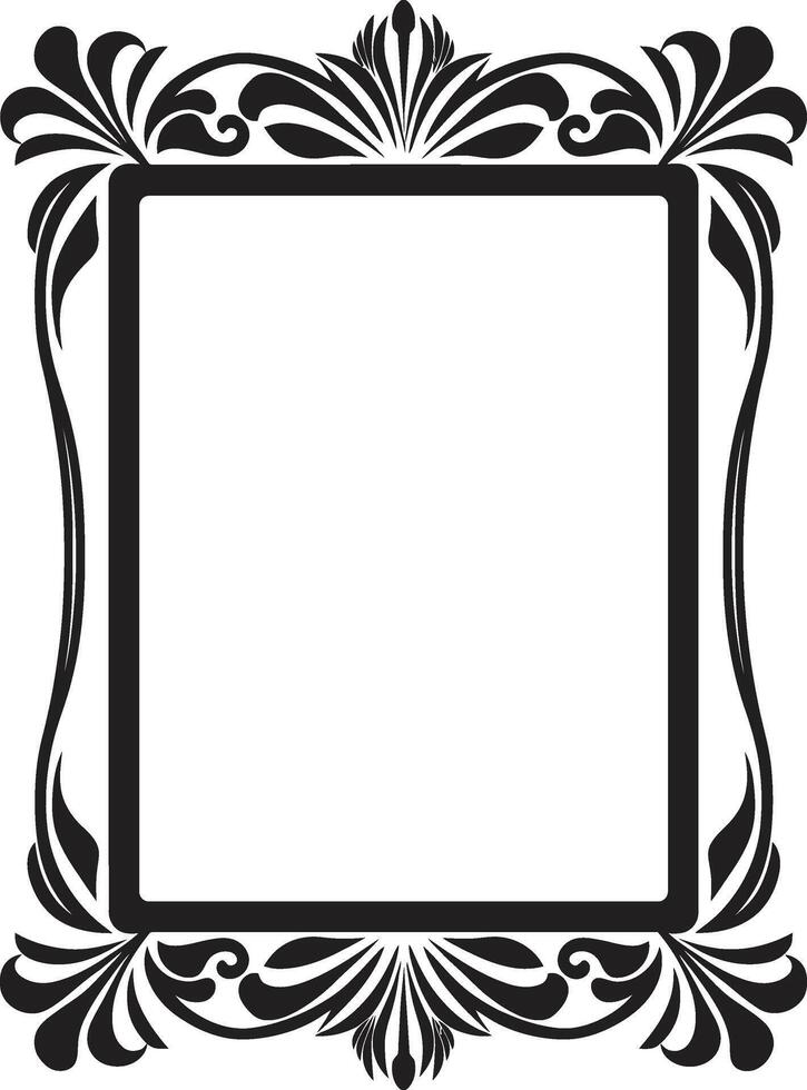 Deco Essence Monochromatic Emblem Showcasing Art Deco Frame in Vector Eternal Glamour Black Vector Logo with Art Deco Frame Design