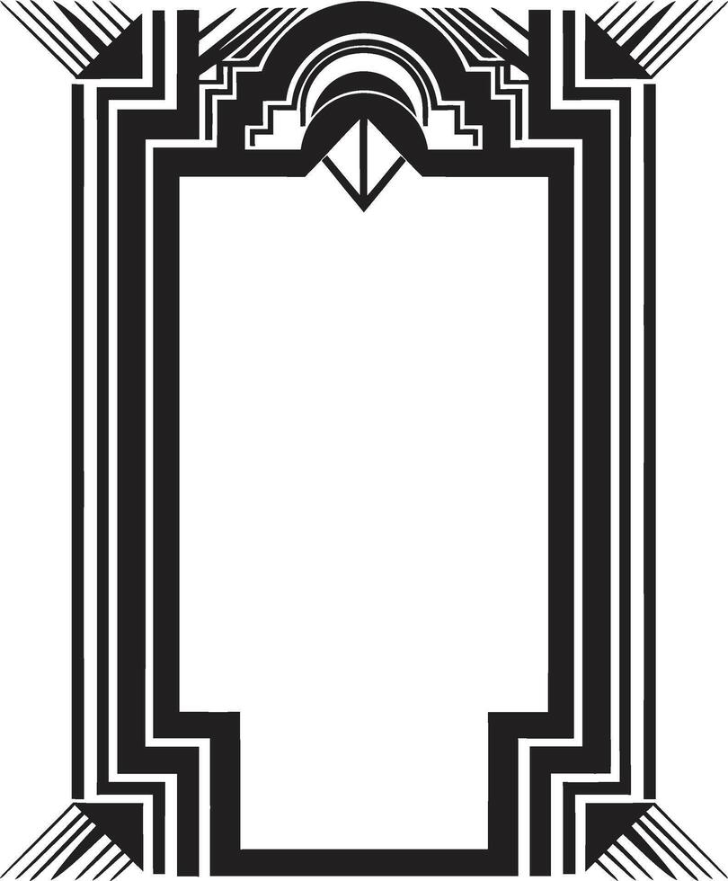Artistry Unveiled Elegant Vector Logo Featuring Art Deco Frame Design Chic Heritage Black Emblem with Art Deco Frame in Monochrome