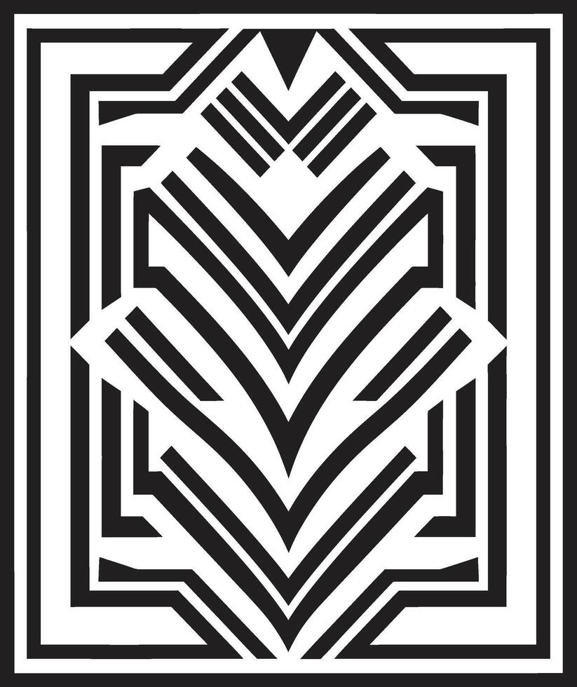 Deco Noir Elegant Black Vector Logo with Art Deco Frame Design Sleek Symmetry Monochromatic Icon Showcasing Art Deco Frame in Vector