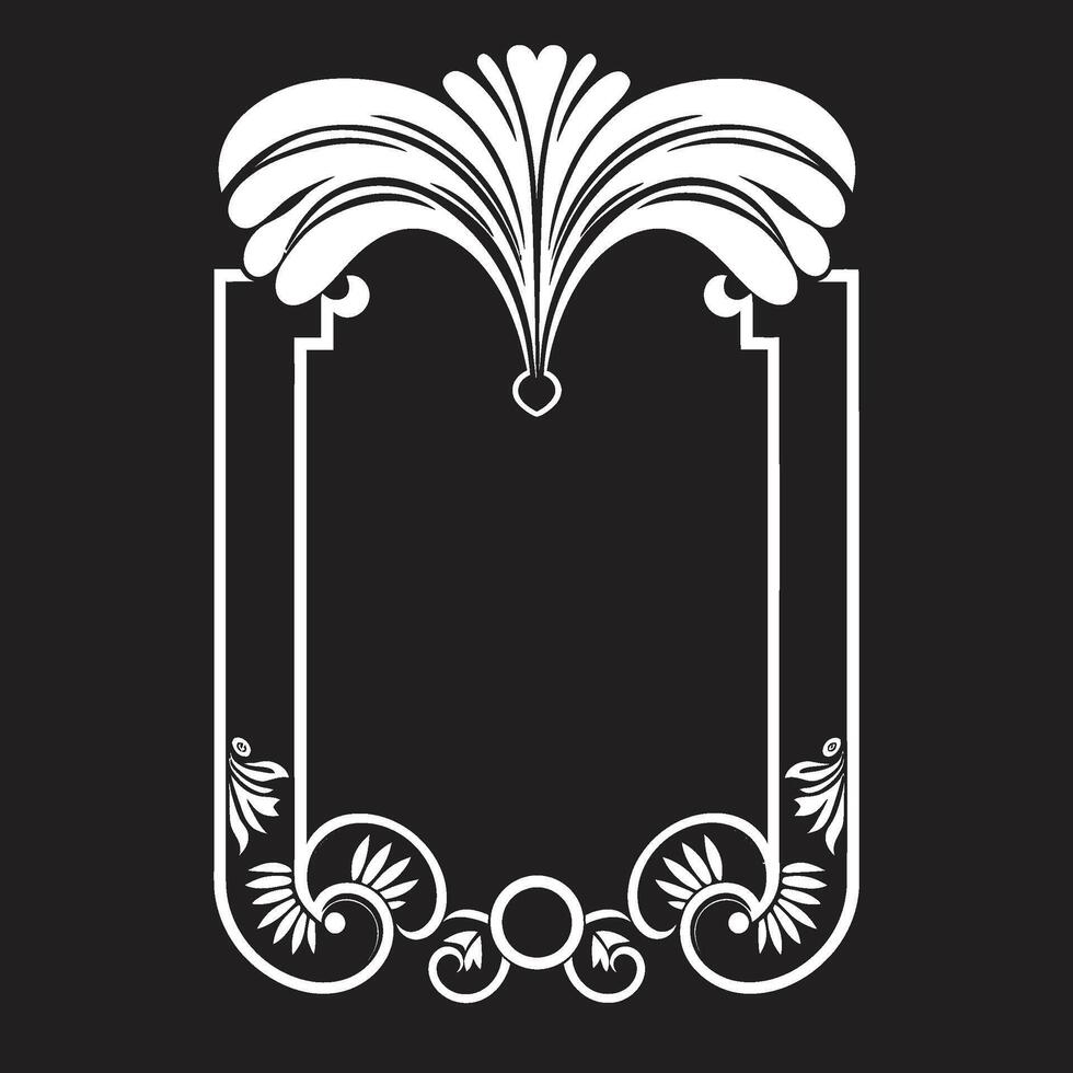 atractivo líneas pulcro icono exhibiendo Arte deco marco en vector Clásico opulencia negro emblema presentando Arte deco marco diseño