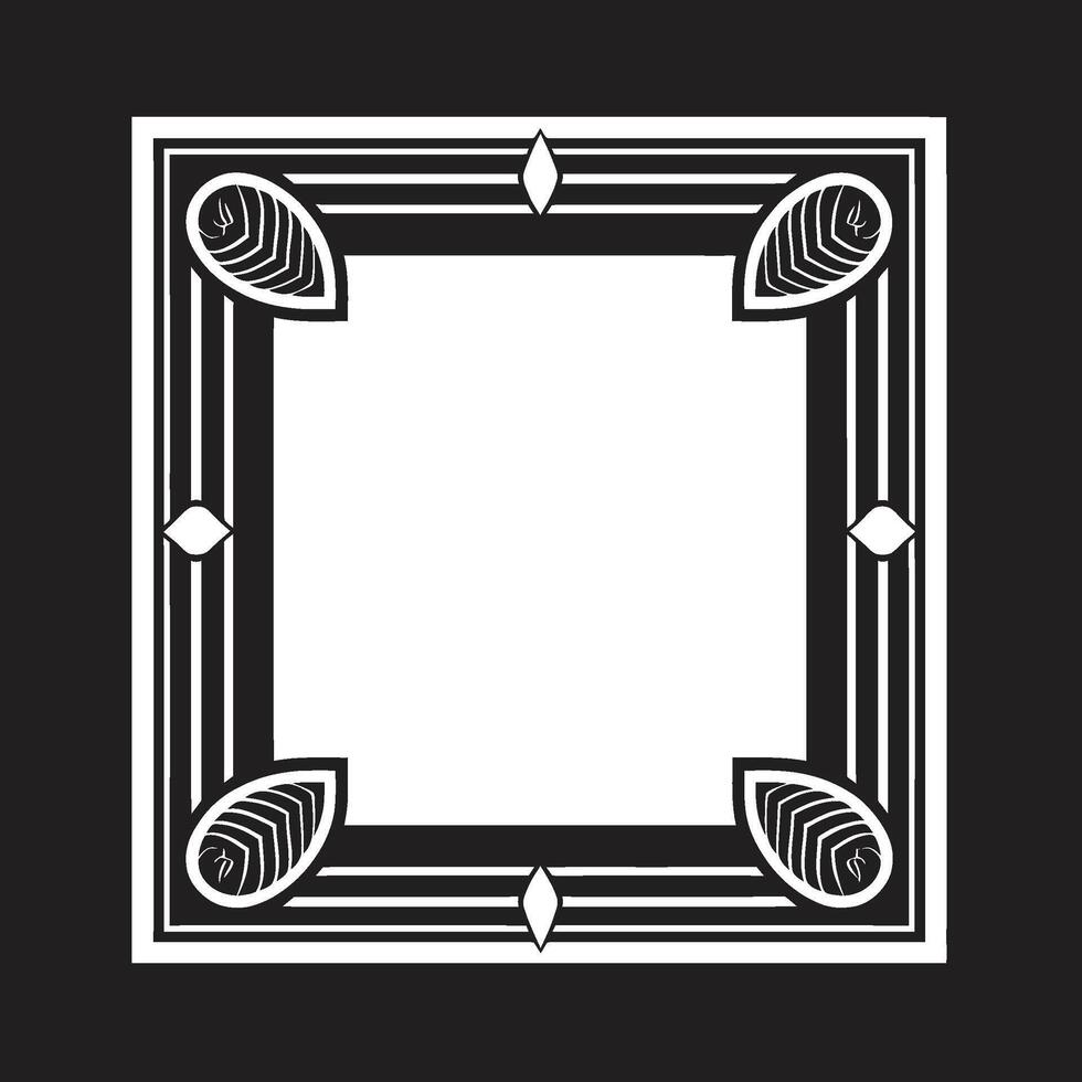 simetría refinado pulcro vector logo de Arte deco marco deco esencia monocromo emblema exhibiendo Arte deco marco en vector
