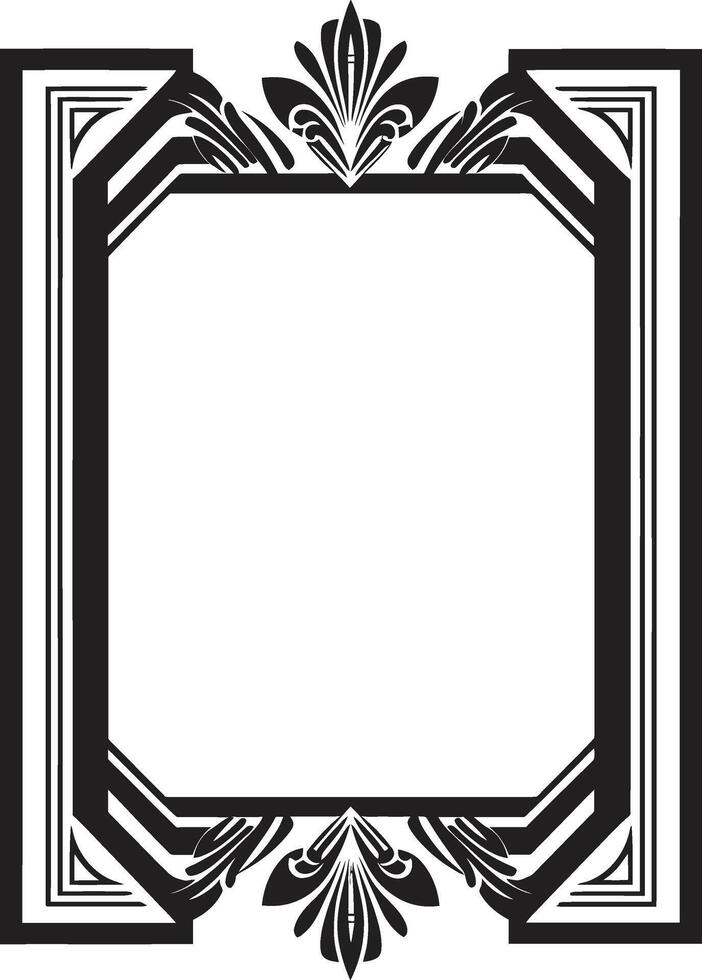 Deco Essence Sleek Vector Logo Design of Black Art Deco Frame Eternal Glamour Elegant Icon Showcasing Art Deco Frame in Vector