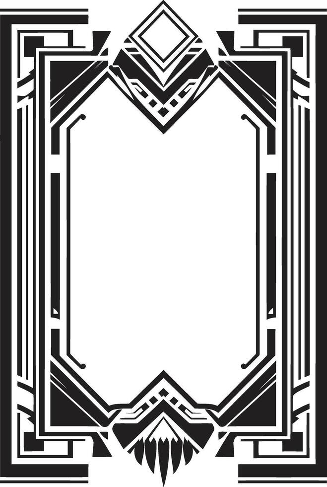 Clásico opulencia monocromo emblema con Arte deco marco en vector eterno belleza negro icono ilustrando Arte deco marco en vector