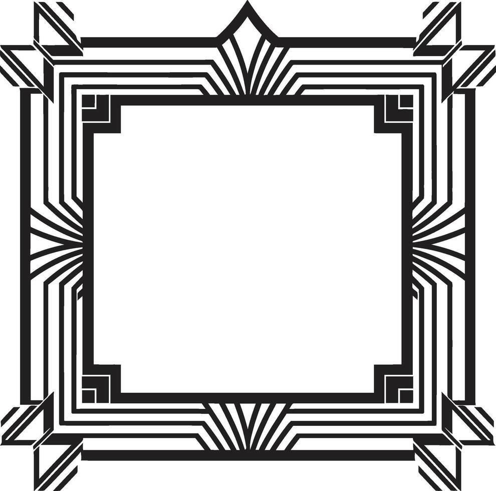 Eternal Glamour Elegant Icon Showcasing Art Deco Frame in Vector Deco Elegance Black Emblem Featuring Art Deco Frame in Vector