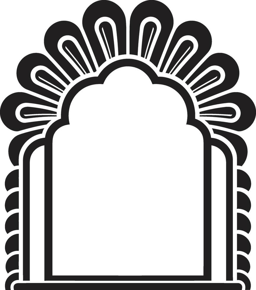 Deco Elegance Black Emblem Featuring Art Deco Frame in Vector Glamorous Lines Monochromatic Vector Logo with Art Deco Frame