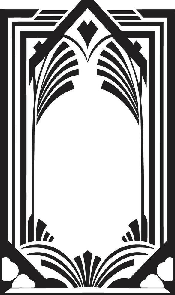 atractivo líneas elegante vector logo presentando Arte deco marco diseño Clásico opulencia monocromo emblema con Arte deco marco en vector