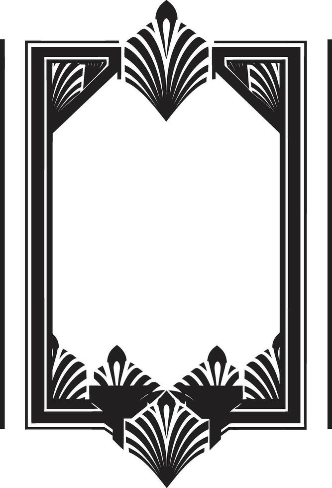 Timeless Beauty Black Icon Illustrating Art Deco Frame in Vector Luxury Fusion Sleek Vector Logo Design with Art Deco Frame