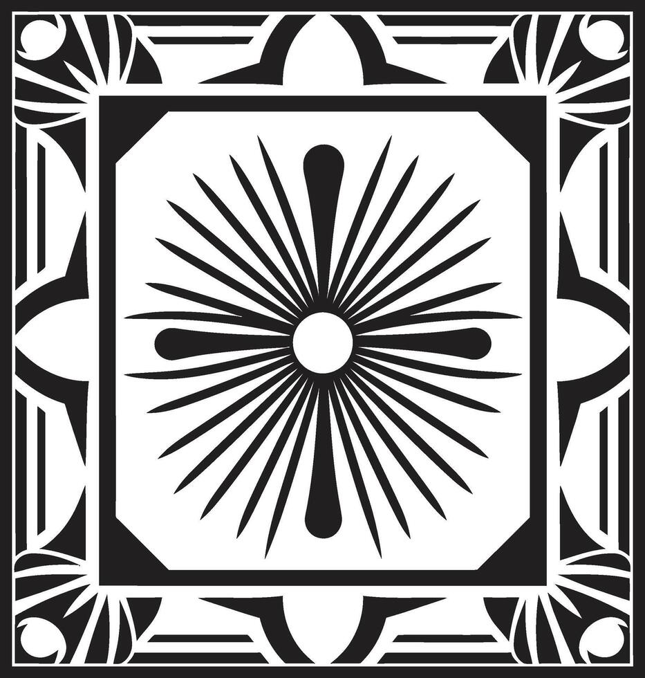 Eternal Glamour Black Vector Logo with Art Deco Frame Design Deco Elegance Sleek Icon Showcasing Art Deco Frame in Vector