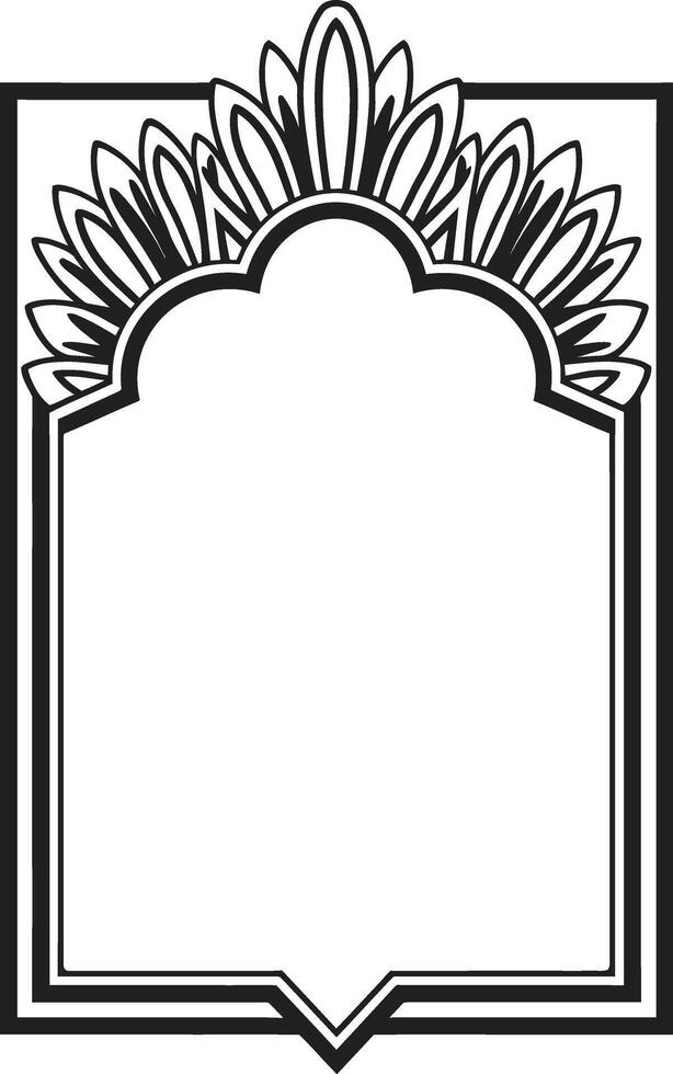 Chic Heritage Vector Logo of Elegant Black Icon with Art Deco Frame Symmetry Refined Monochromatic Emblem with Art Deco Frame in Vector