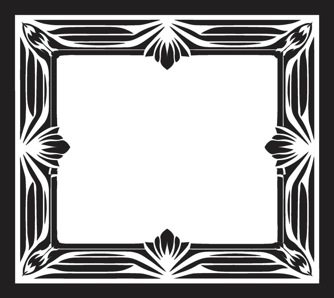 Timeless Beauty Vector Logo Design with Art Deco Frame in Black Luxury Fusion Black Icon Showcasing Art Deco Frame in Vector