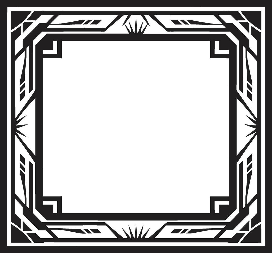 Eternal Glamour Elegant Icon Showcasing Art Deco Frame in Vector Deco Elegance Black Emblem Featuring Art Deco Frame in Vector