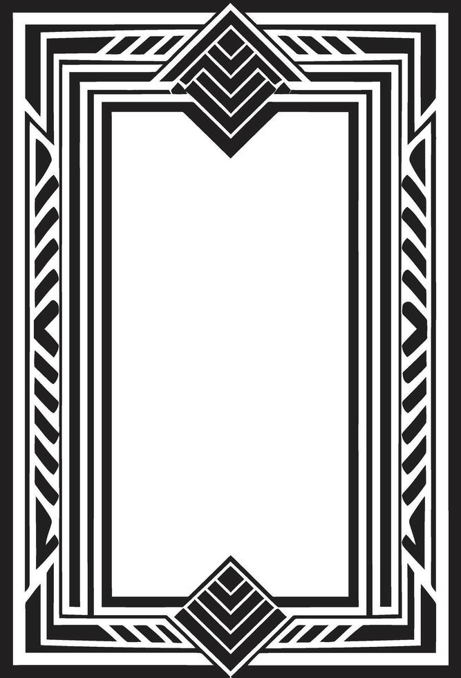 Eternal Glamour Black Vector Logo with Art Deco Frame Design Deco Elegance Sleek Icon Showcasing Art Deco Frame in Vector