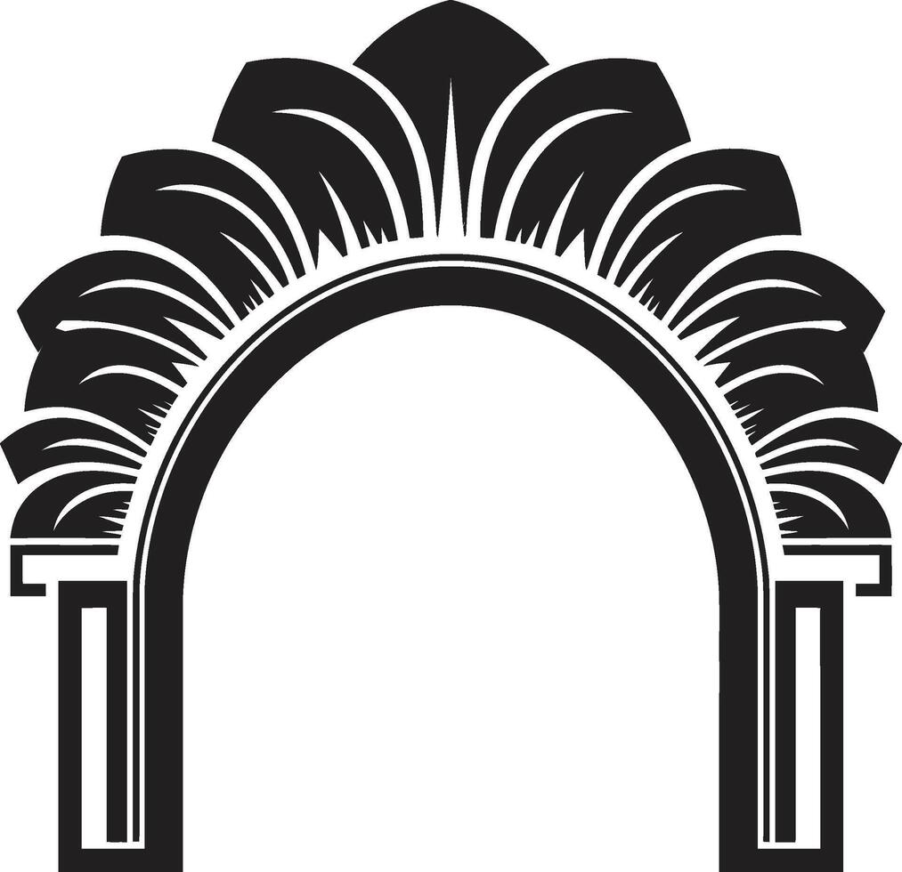 Chic Heritage Black Emblem with Art Deco Frame in Monochrome Symmetry Refined Sleek Vector Logo of Art Deco Frame