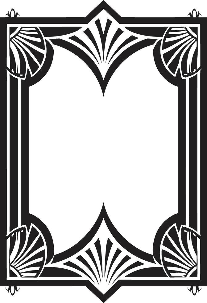 lujo fusión negro icono exhibiendo Arte deco marco en vector arte desvelado elegante vector logo presentando Arte deco marco diseño