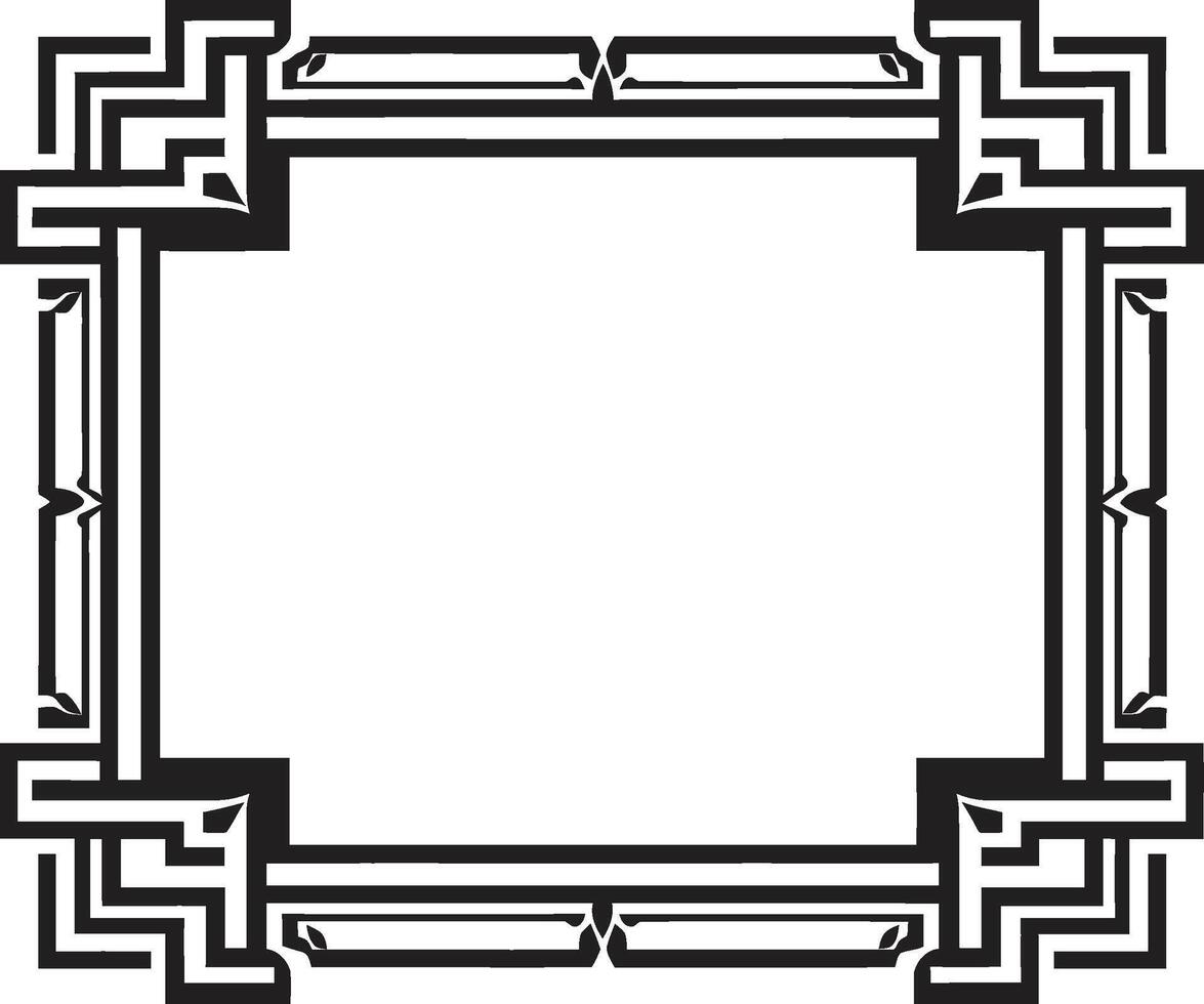 arte desvelado elegante vector logo presentando Arte deco marco diseño elegante patrimonio negro emblema con Arte deco marco en monocromo