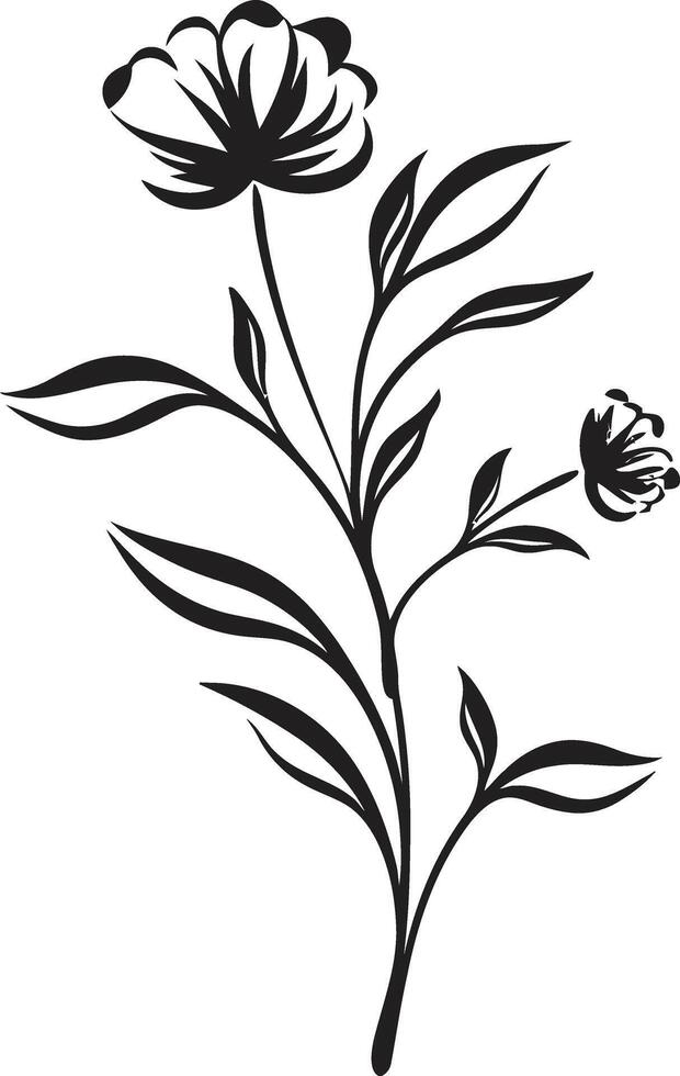 pulcro pétalos monocromo icono exhibiendo botánico floral diseño infinito flores elegante emblema con vector logo en negro