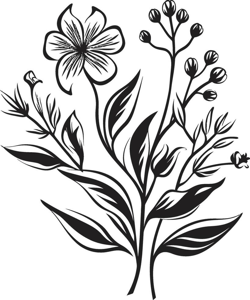 pétalos en noir pulcro negro icono exhibiendo vector floral diseño jardín serenidad elegante vector logo con negro botánico florales