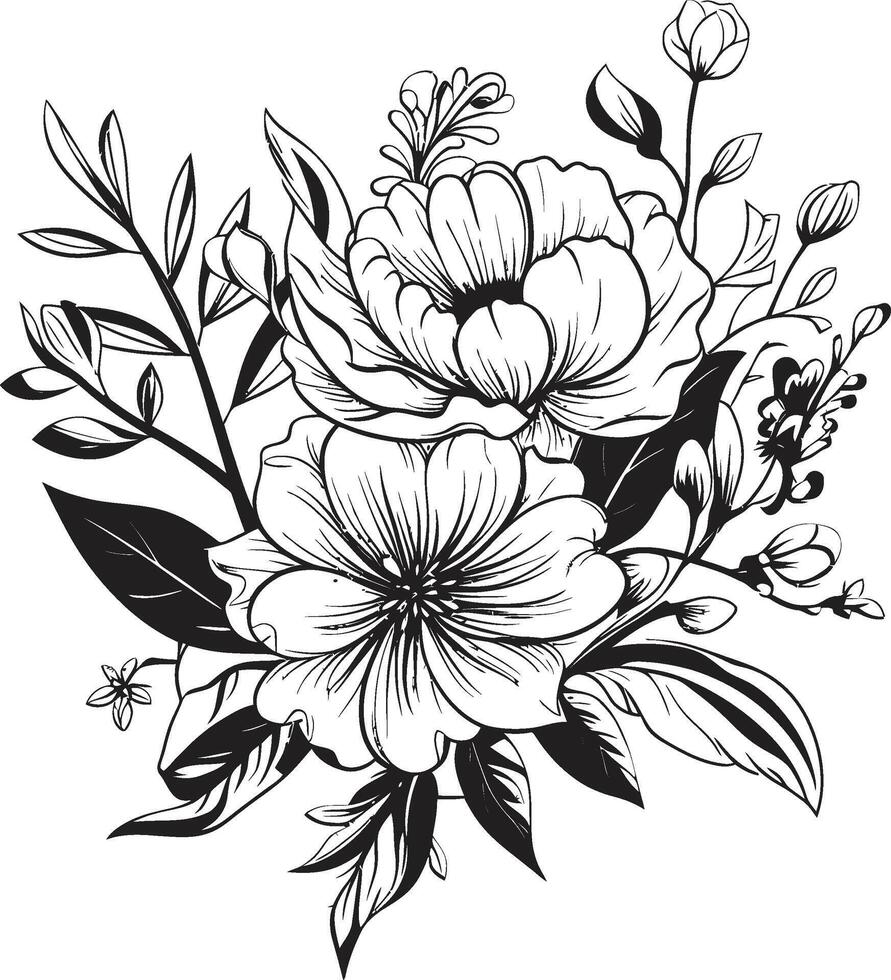 infinito flores elegante emblema con vector logo en negro eterno jardín elegante negro icono ilustrando botánico florales