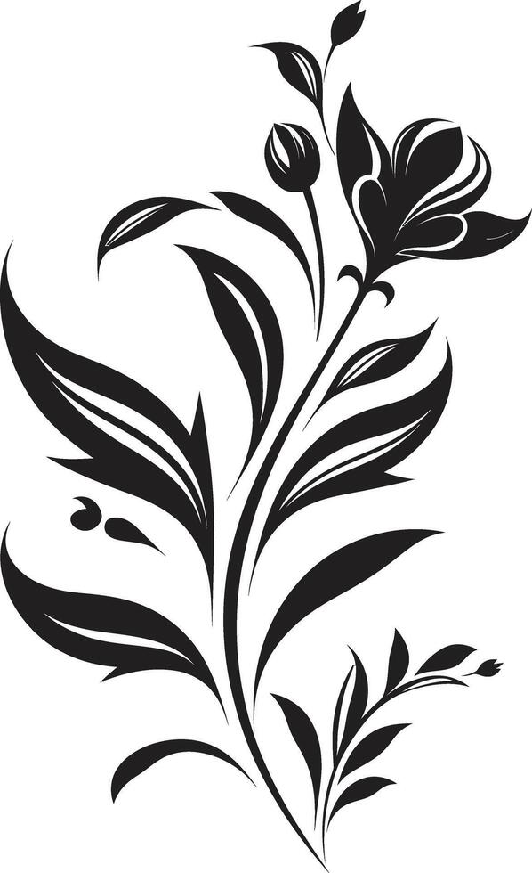 Sleek Petals Monochromatic Icon Showcasing Botanical Floral Design Infinite Blossoms Elegant Emblem with Vector Logo in Black