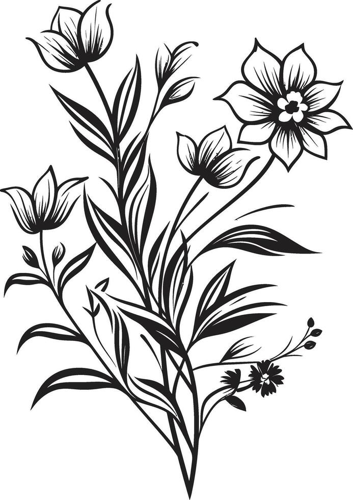 infinito flores elegante emblema, vector logo en negro eterno jardín elegante negro icono para botánico florales