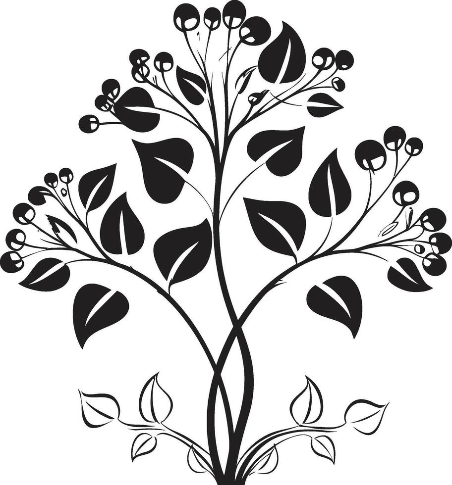 eterno pétalos monocromo negro icono ilustrando botánico diseño elegante floral esencia pulcro vector logo exhibiendo negro elegancia