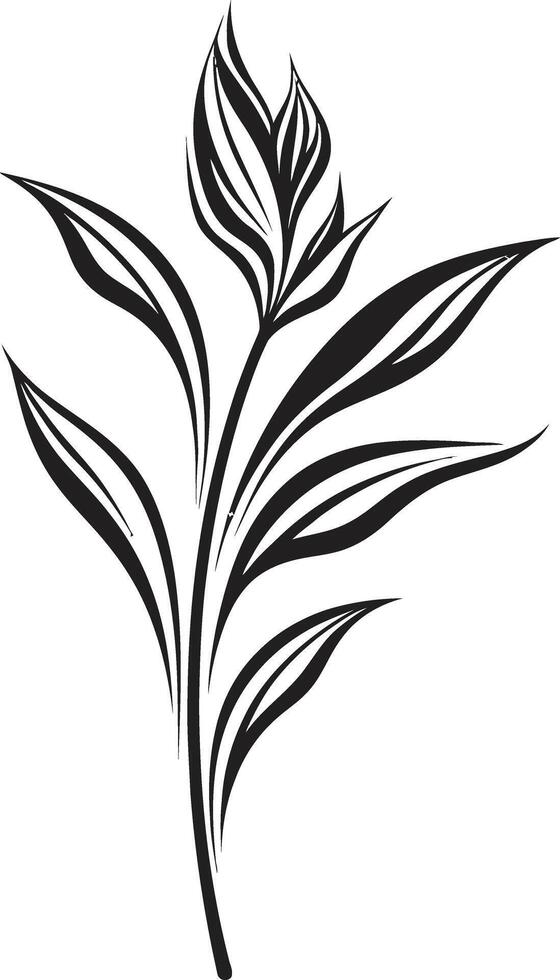 enigmático ramo de flores negro emblema presentando botánico floral diseño flores en armonía monocromo vector logo con negro florales
