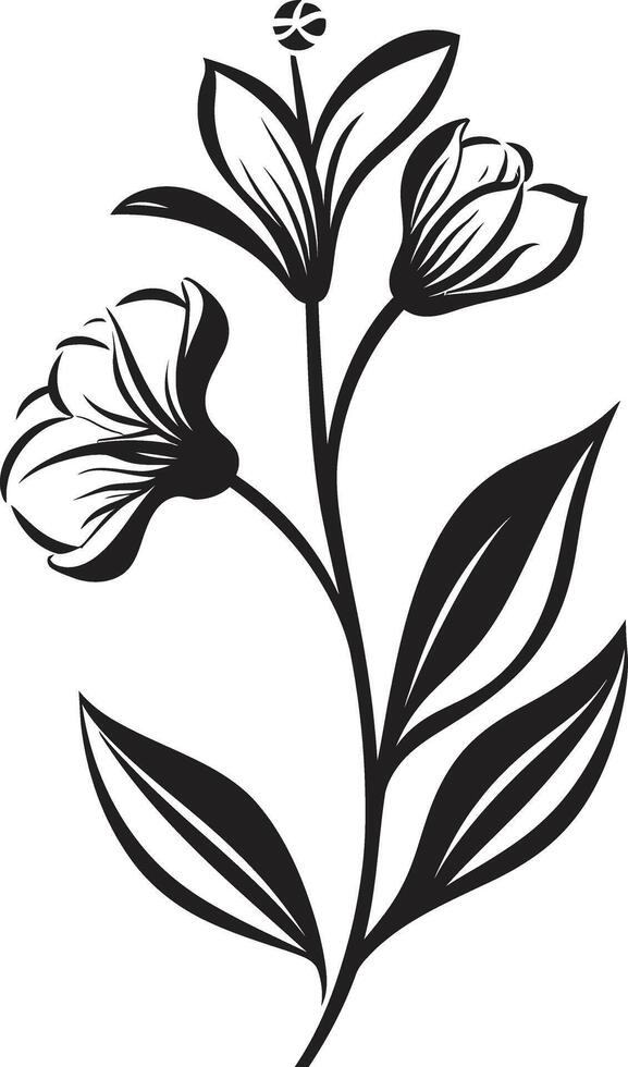 naturalezas armonía elegante vector logo diseño con negro floral elementos botánico belleza monocromo emblema ilustrando negro floral diseño