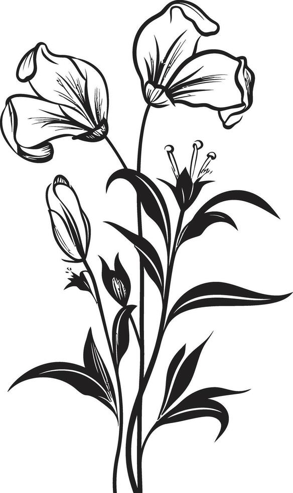 Timeless Petals Elegant Black Icon Showcasing Botanical Florals Natures Harmony Chic Vector Logo Design with Black Floral Elements