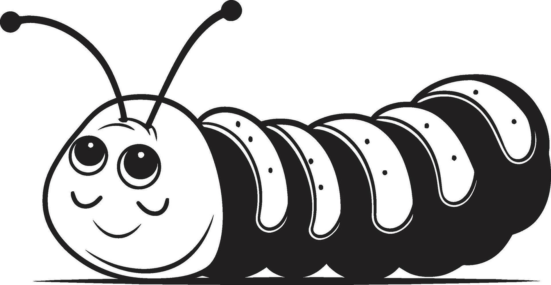 Caterpillar Couture Monochrome Icon in Natures Evolution Metamorphosis Magic Chic Vector Logo for Caterpillar Transformation