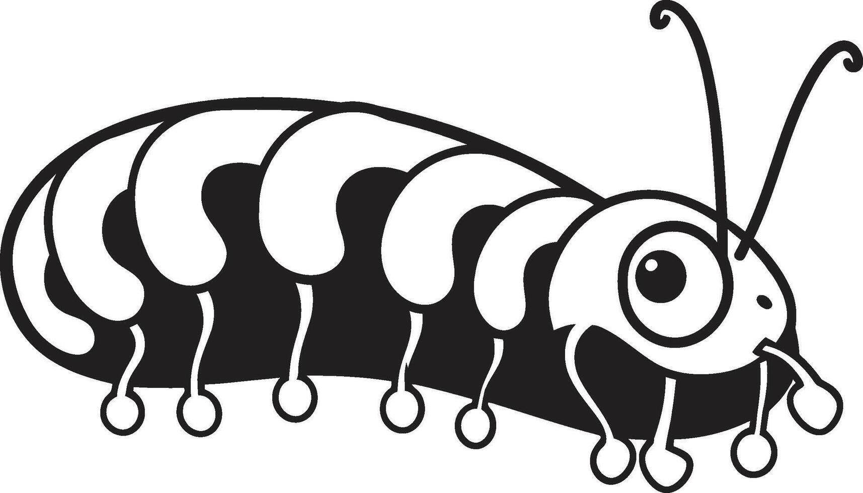 Creeping Chic Sleek Vector Logo Design for Stylish Caterpillar Caterpillar Couture Monochrome Icon in Natures Evolution