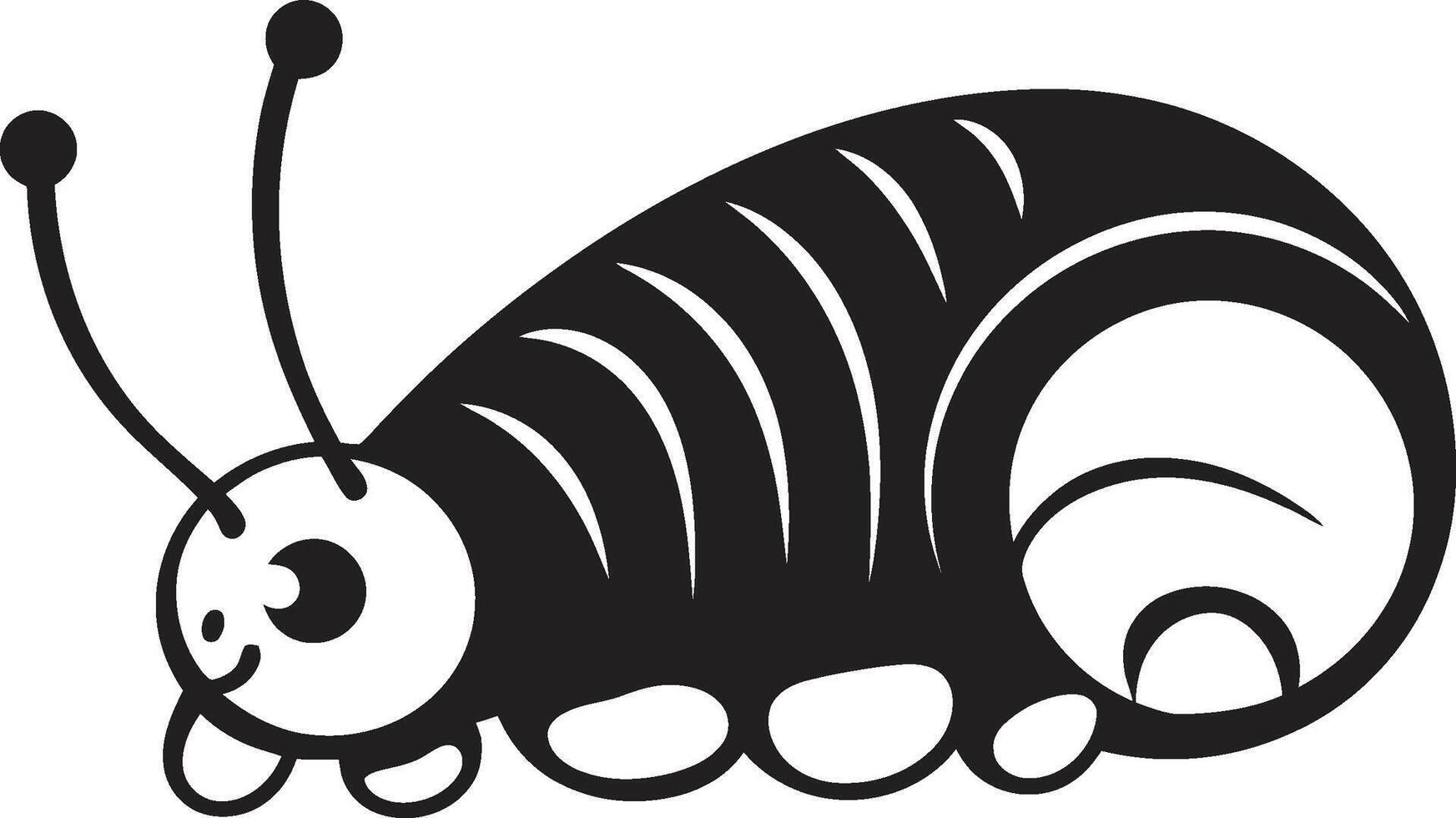 Caterpillar Couture Monochrome Icon in Natures Evolution Metamorphosis Magic Chic Vector Logo for Caterpillar Transformation