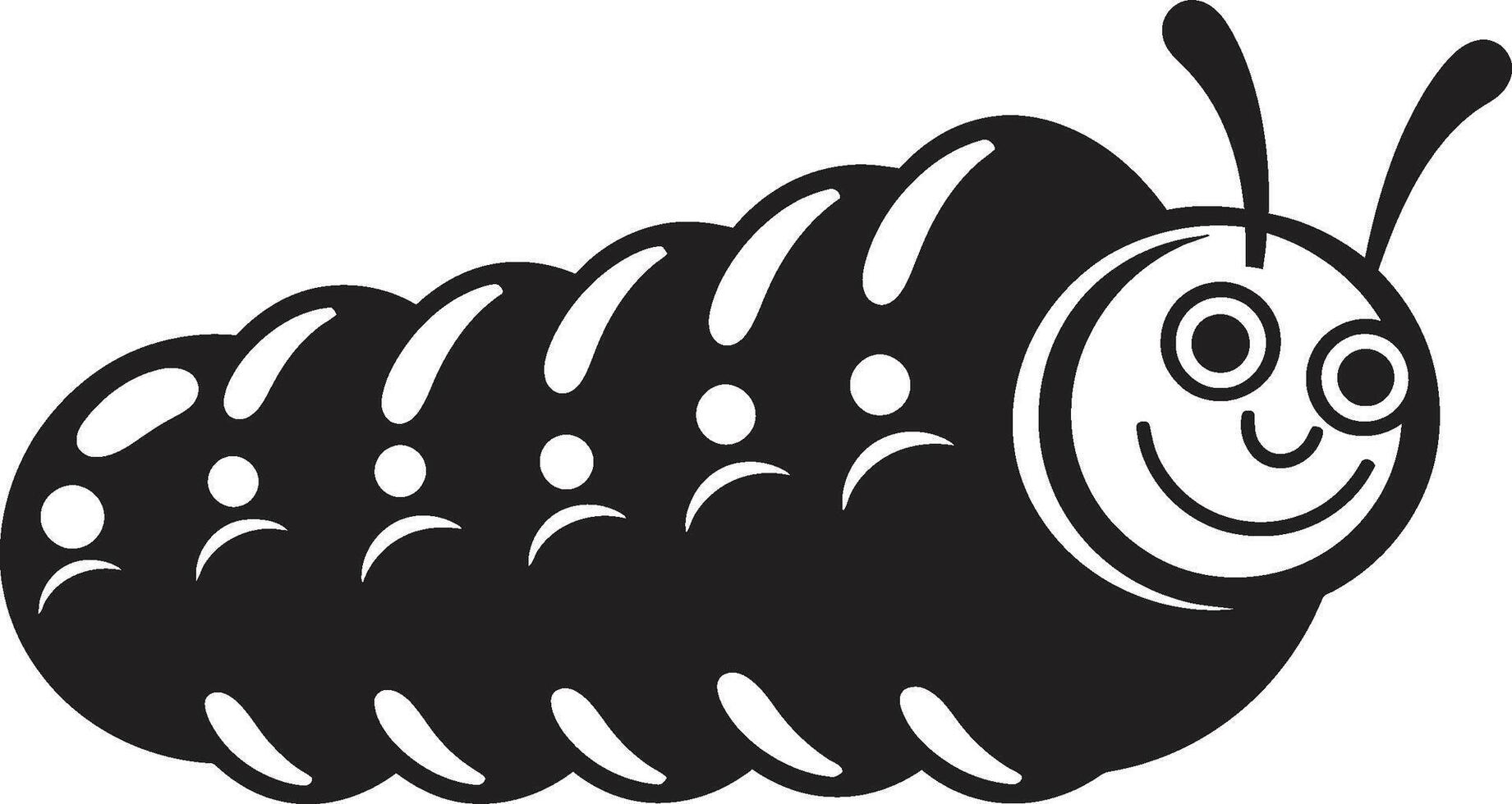 Silk Trail Elegance Sleek Black Icon Illustrating Caterpillar Evolution Natures Progression Elegant Monochrome Emblem for Caterpillar Icon vector