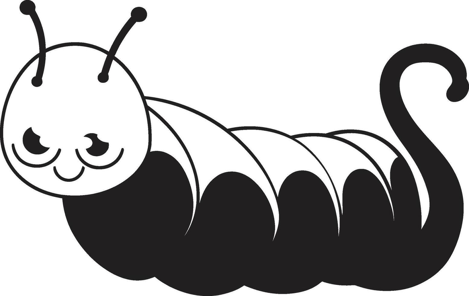 Natures Progression Elegant Monochrome Emblem for Caterpillar Icon Creeping Chic Sleek Vector Logo Design for Stylish Caterpillar